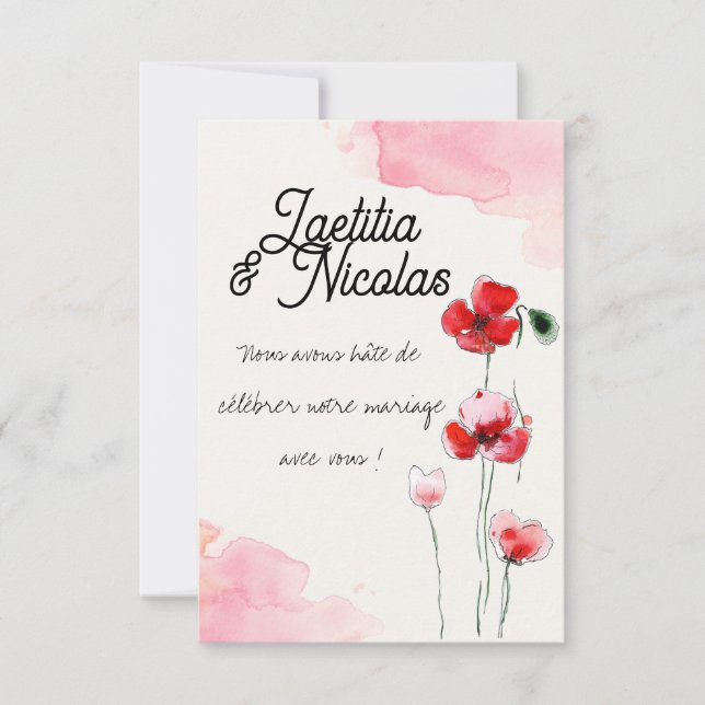 Carton Réponse "Coquelicots" OSA Kort (Framsida)