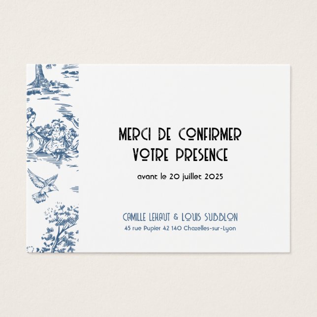 Carton réponse mariage Victoria Visitkort (Framsidan)