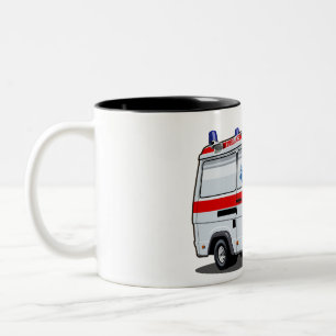 Cartoon Ambulance Car Två-Tonad Mugg