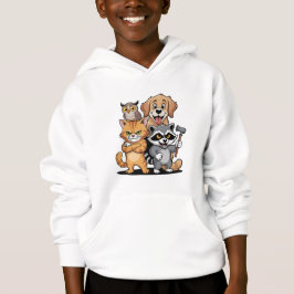 Cartoon Animal Friends Team Illustration T Shirt