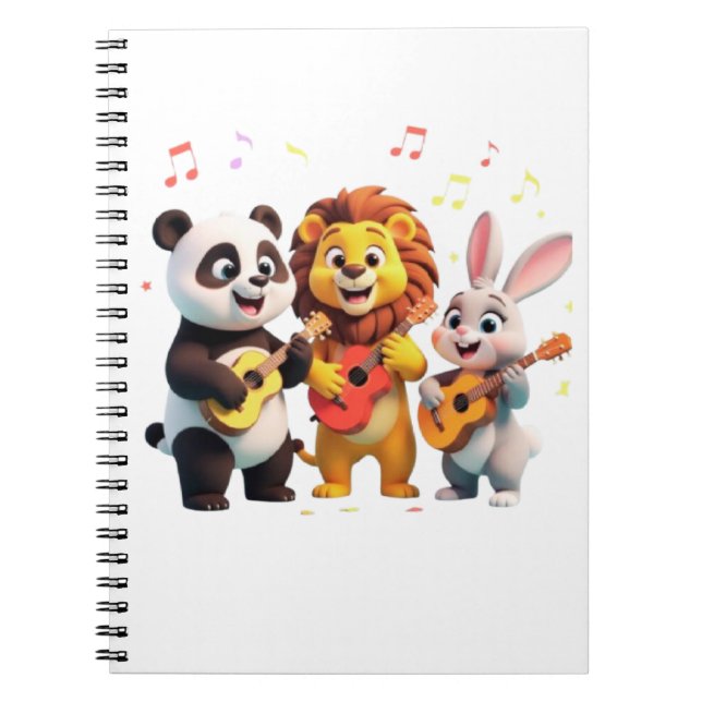 🎵 Cartoon Animal Music Party – Fun & Cute Musical Anteckningsbok (Framsidan)