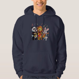 🎵 Cartoon Animal Music Party – Fun & Cute Musical Hoodie