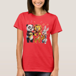 🎵 Cartoon Animal Music Party – Fun & Cute Musical T Shirt