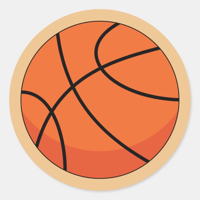 Cartoon Basketball Ball Runt Klistermärke (Framsida)