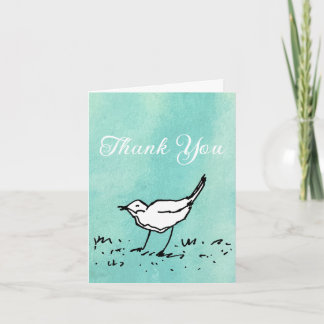 Cartoon Bird Pen Art Thank You Folded Anteckningskort