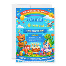 Cartoon Birthday Invitation for kids