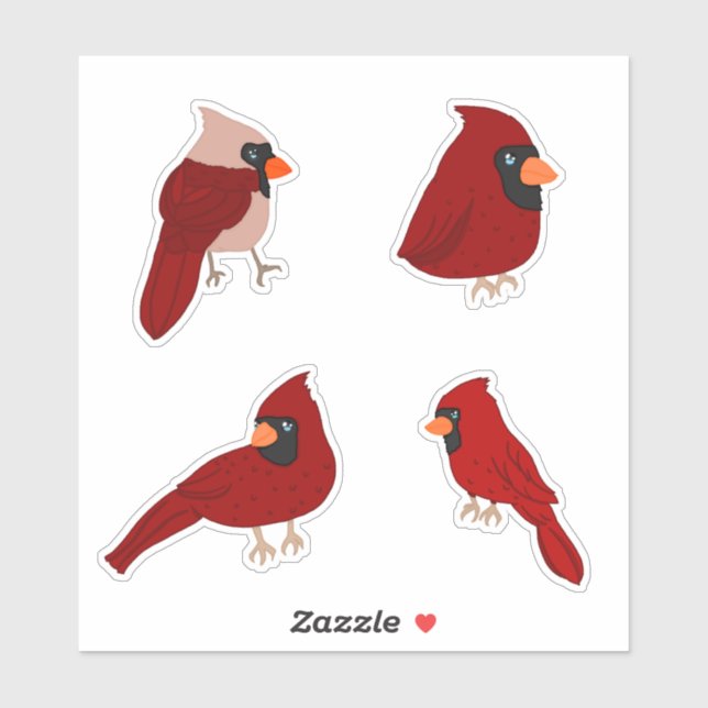 Cartoon Cardinal Sticker Pack Klistermärken (Ark)