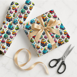 Cartoon Cars Colorful Kids Gift Wrapping Paper Presentpapper