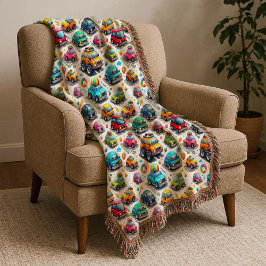 Cartoon Cars Colorful Kids Nursery Throw Blanket Filt