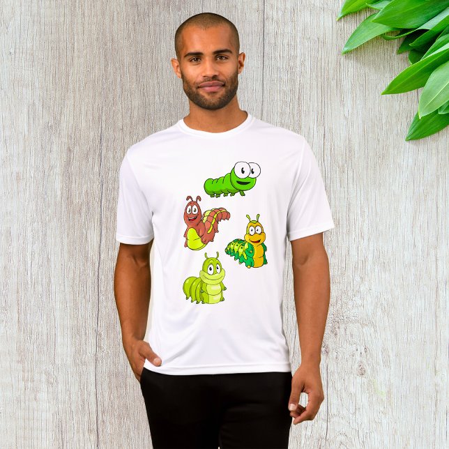 Cartoon Caterpillar Characters Adorable Insects T Shirt (Skapare uppladdad)