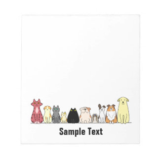 cartoon cats and dogs note pad anteckningsblock