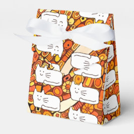 Cartoon Cats Doodle Line Drawing Favor Boxes Presentaskar