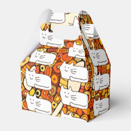 Cartoon Cats Doodle Line Drawing Favor Boxes Presentaskar