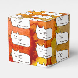 Cartoon Cats Doodle Line Drawing Favor Boxes Presentaskar