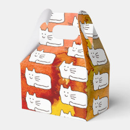 Cartoon Cats Doodle Line Drawing Favor Boxes Presentaskar