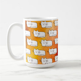 Cartoon Cats Doodle Line Drawing Kaffemugg