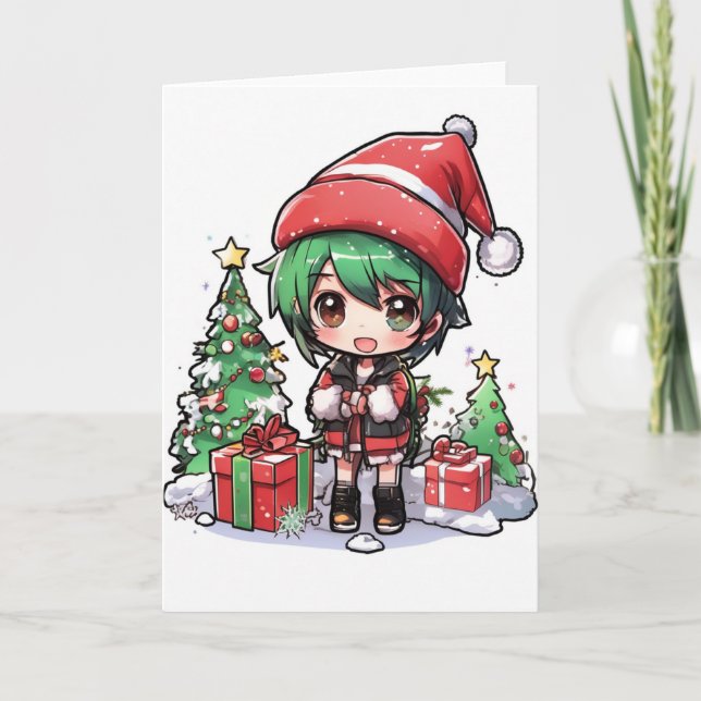 cartoon christmas card kort (Framsida)