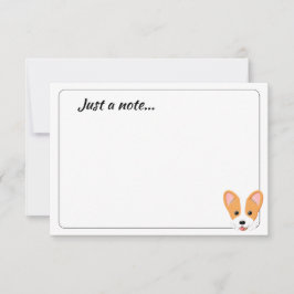 Cartoon Corgi Custom Just a Note Anteckningskort