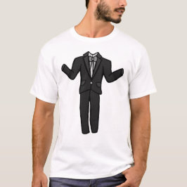 Cartoon Dark Gray Tuxedo Suit  T Shirt