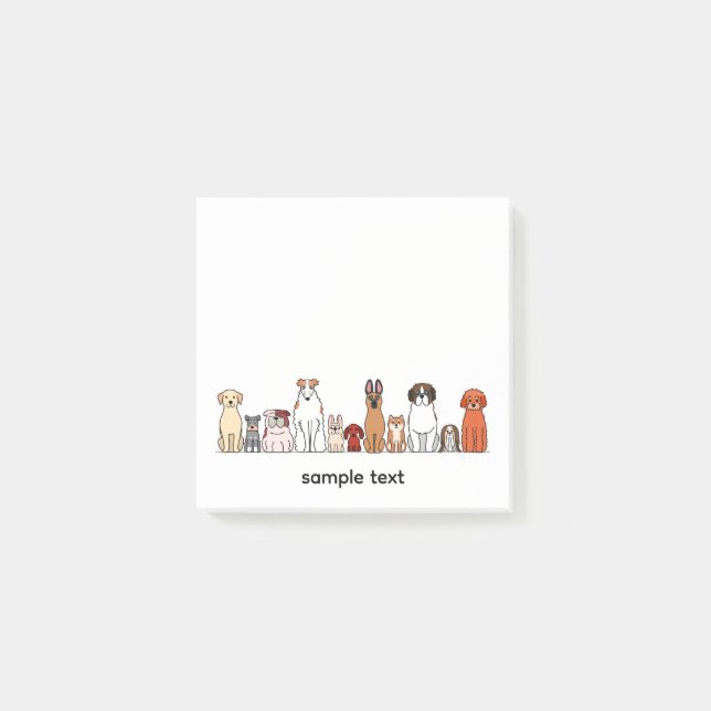 cartoon dogs in a row design1 post-it block (Framsida)