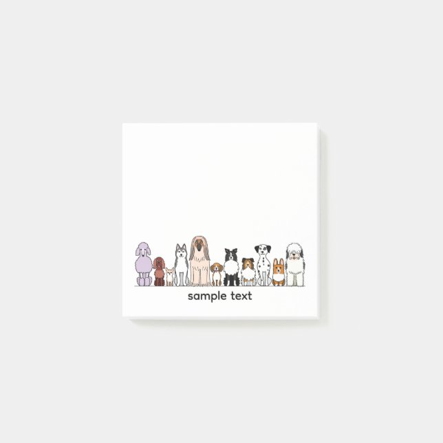 cartoon dogs in a row design2 post-it block (Framsida)