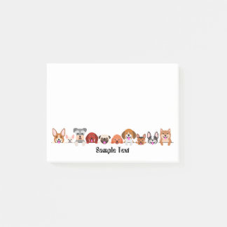 cartoon dogs postit post-it block