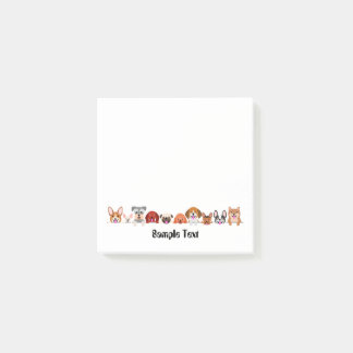 cartoon dogs postit post-it block