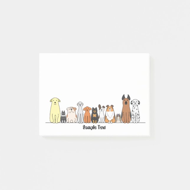 cartoon dogs postit post-it block (Framsida)