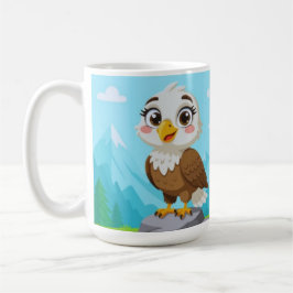 Cartoon Eagle on Rock – Cute Vector Character Kaffemugg