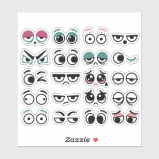 Cartoon Eye Expressions Vinyl Stickers Klistermärken