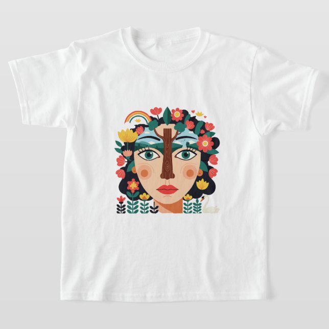 Cartoon face collage t shirt (Laydown)