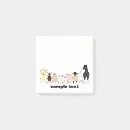 cartoon farm animal group post it post-it block