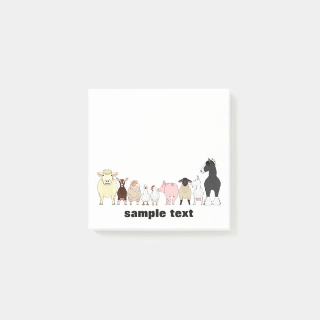 cartoon farm animal group post it post-it block (Framsida)