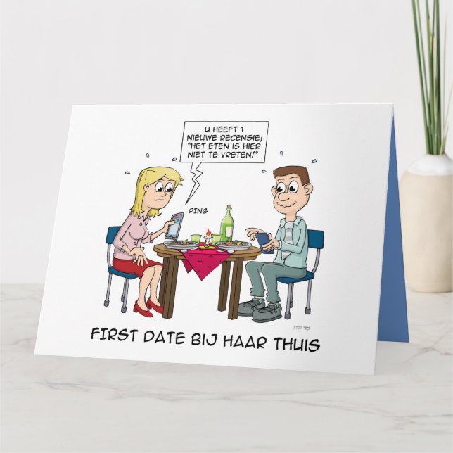 Cartoon; First date bij haar thuis. Kort (Framsida)