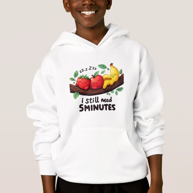 Cartoon Fruit Friends Kids’ Hoodie T Shirt (Framsida)
