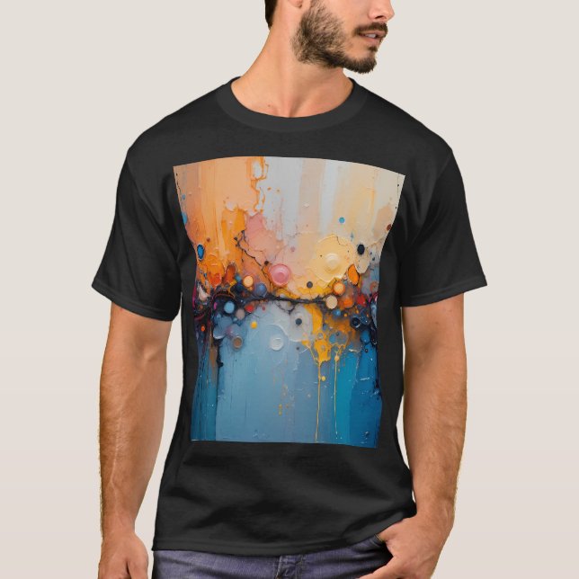 Cartoon Galleon Sailing on Blue Water T Shirt (Framsida)