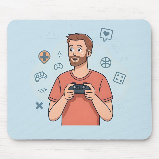 Cartoon Gamer Character Illustration Musmatta (Framsidan)