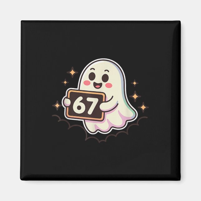 Cartoon Ghost 67 Meme  Magnet (Framsidan)