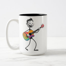 Cartoon Guitarist Mug Två-Tonad Mugg