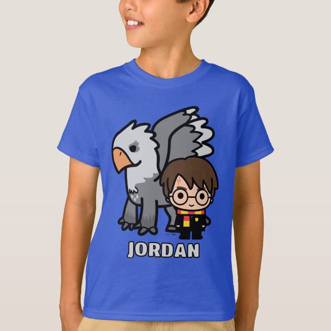 Cartoon Harry Potter and Buckbeak T Shirt (Framsida)