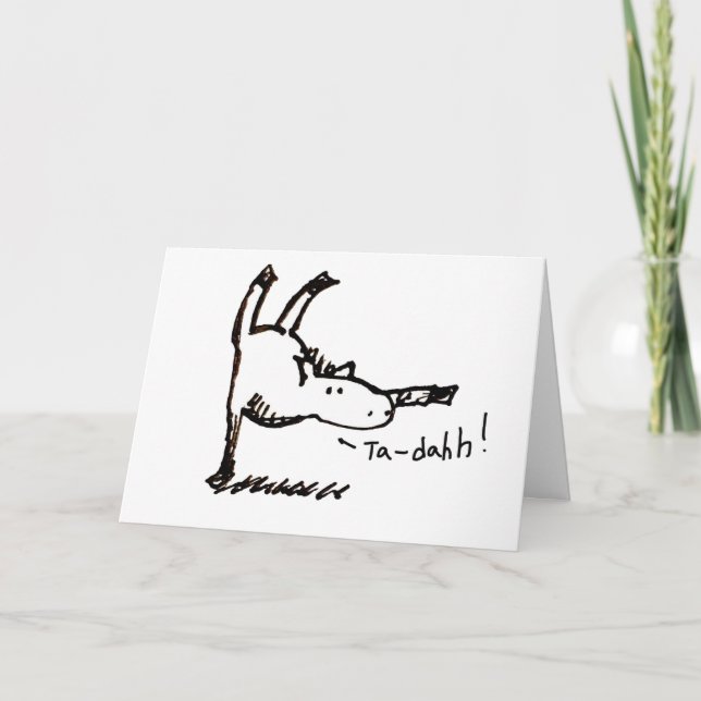 Cartoon Horse ¡Felicidades! Congratulations Card Kort (Framsida)