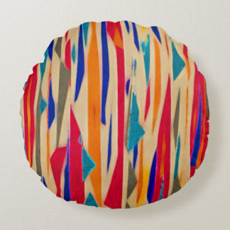 Cartoon Lines Round Pillow Rund Kudde