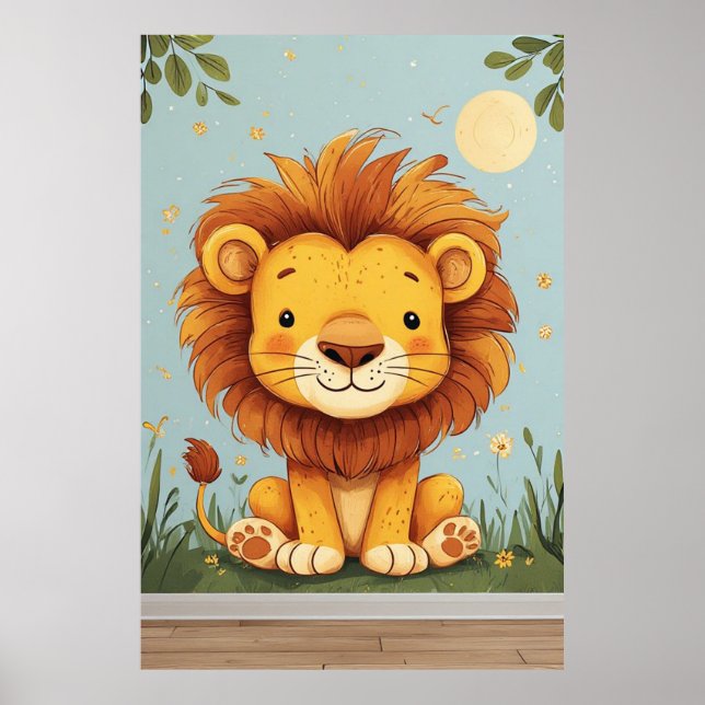 Cartoon Lion kids wall art Poster (Framsidan)
