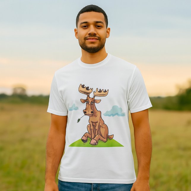 Cartoon Moose Mens T-Shirt (Skapare uppladdad)