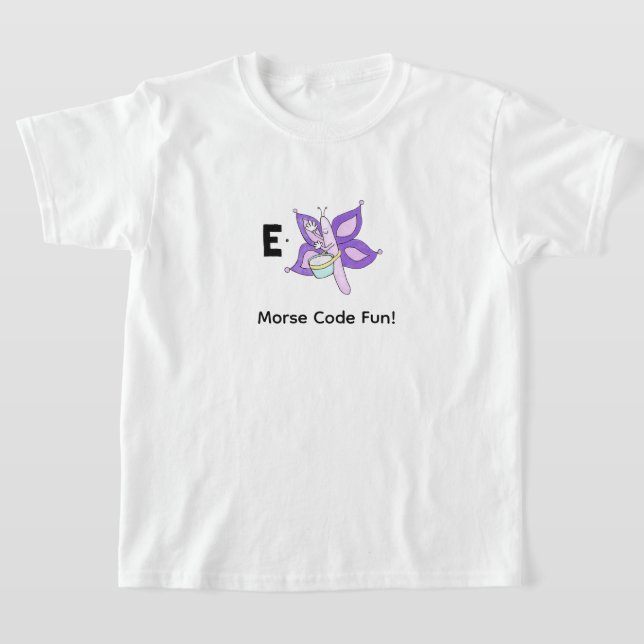 Cartoon Morse Code for Kids!  Letter E T Shirt (Laydown)