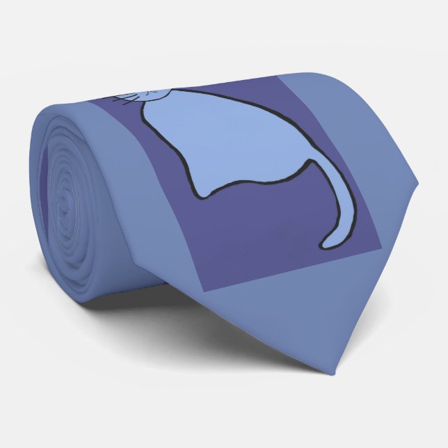 Cartoon of blue, cute, quiet cat with pink ears. slips (Rullad)