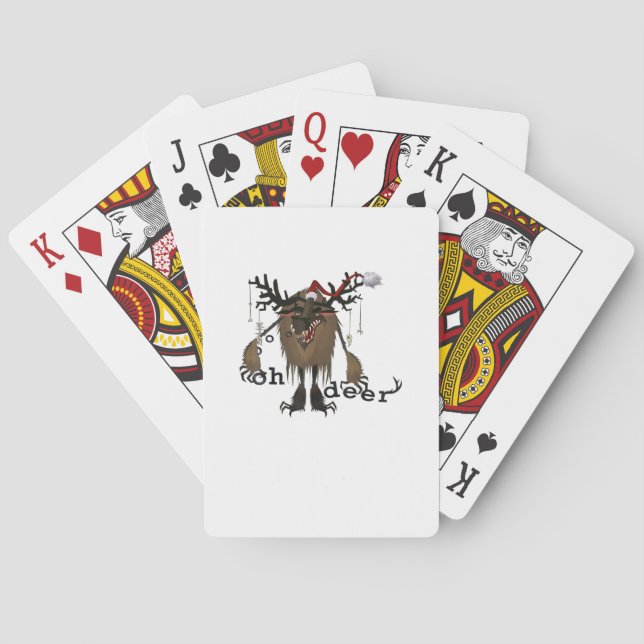 Cartoon Oh Deer Funny Reindeer Holiday Gamer Gift  Casinokort (Baksidan)