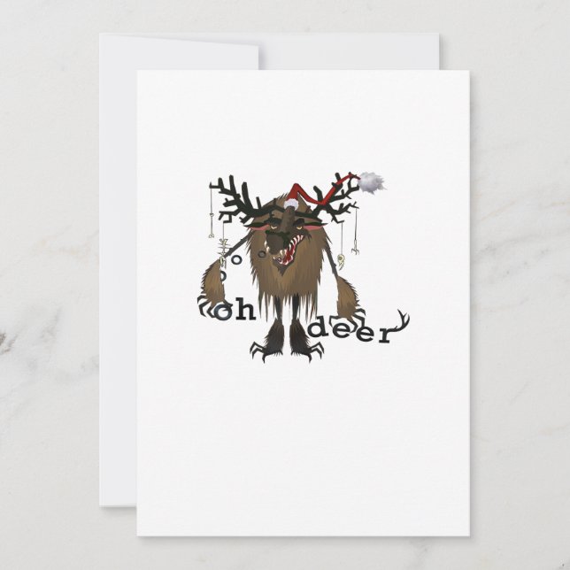 Cartoon Oh Deer Funny Reindeer Holiday Gamer Gift Julkort (Framsida)