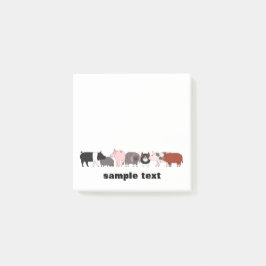 cartoon pig group post it post-it block