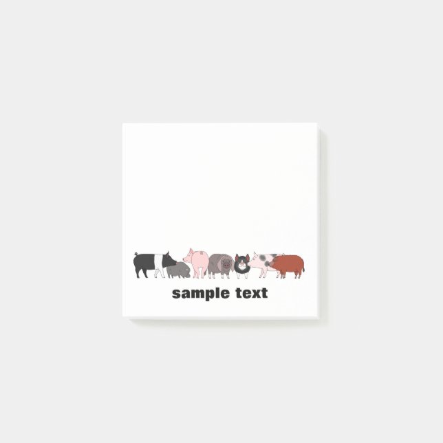 cartoon pig group post it post-it block (Framsida)